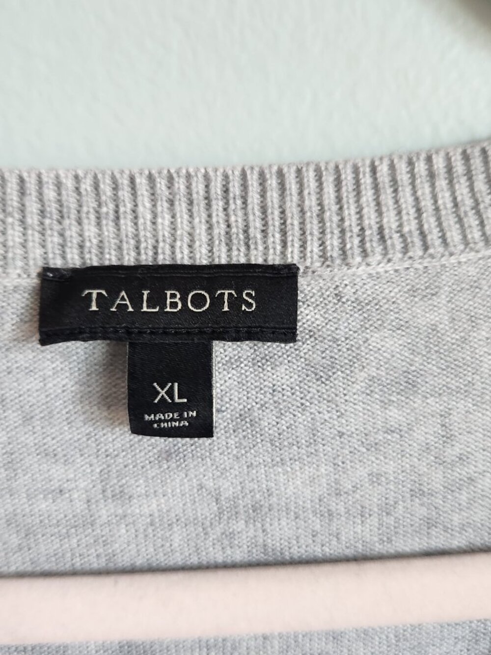 Talbots Sweater XL Women's Gray Grey Lightweight Hears Tree Crewneck Pullover - Picture 5 of 10